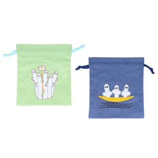 sun-star Moomin 嚕嚕米 刺繡束口袋 收納袋