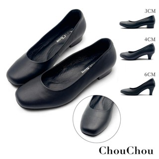 【ChouChou】上班通勤真皮高跟鞋-方頭款 臺灣製造 方頭跟鞋 真皮跟鞋 黑色跟鞋