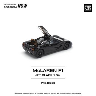 【預購2025年4月】POP RACE 1/64 麥拉倫 McLAREN F1 JET BLACK 東海模型