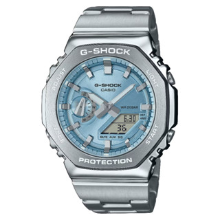 【CASIO】G-SHOCK 全金屬農家橡樹 銀鋼水藍面 現貨 GM-2110D-2A 臺灣公司貨