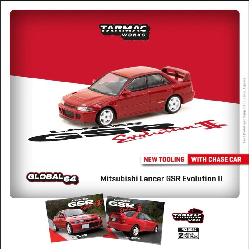 【收藏模人】Tarmac Mitsubishi Lancer GSR Evolution II 紅 1:64 1/64