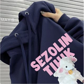 臺灣出貨2天出貨 韓系連帽T女 冬季刷毛帽T 厚磅連帽T 加厚衛衣女 潮牌帽T 保暖帽T 寬鬆大呎碼帽T