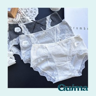 【Guima｜現貨】超舒適❤️❤️氣質少女～高衩蕾絲棉內褲 可愛內褲 棉內褲 低腰內褲 低腰棉內褲