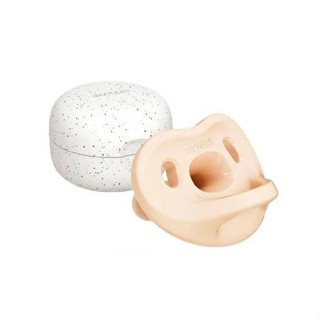 MOYUUM 韓國 全矽膠微笑奶嘴收納盒組3-6m(8809649023935馬卡龍粉) 250元