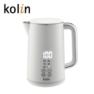 【Kolin歌林】316不鏽鋼智慧溫控快煮壺(KPK-LN211)｜白色款 雙層防燙 無縫內膽 1.7公升