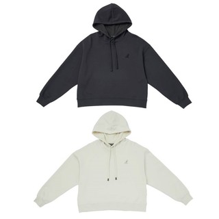 KANGOL 袋鼠 米白 深灰 落肩 帽T 女 64521050-