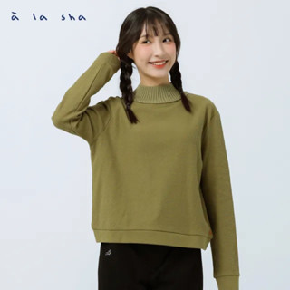 a la sha 【全新、綠SM/黑M】 miao刺繡高領長袖上衣