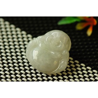 熱賣S1577玉墜子❀翡翠玉A貨冰潤通透淡紫佛公彌勒佛玉墜吊墜掛件玉珮【緬甸玉翠軒】玉首飾品 男女款式