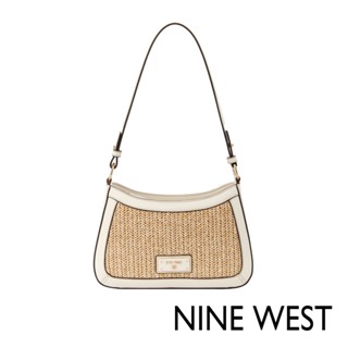 【NINE WEST】CHARMAINE 經典肩揹包-拼接米(129318)