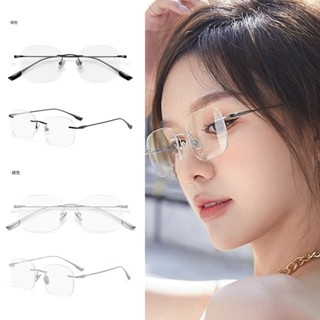 眼鏡 鏡框 鏡架 純鈦眼鏡 無框眼鏡 無邊框眼鏡 文青眼鏡 女生眼鏡 全鈦眼鏡架 無度數眼鏡 情侶眼鏡 生日禮物 004