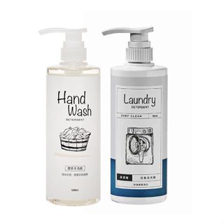 淨毒五郎 消臭洗衣精(無香)+酵素手洗精(微風)500ml