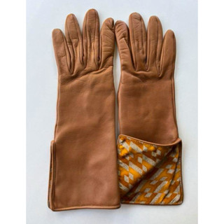 [二手良品］Hermes LES GANTS EN CHEVREAU ET EN AGNEAU 小羊皮絲巾內裡手套