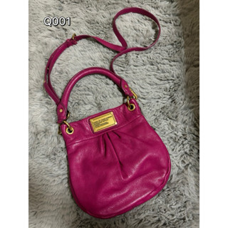 Q001［Marc by Marc Jacobs］紫色真皮手提包/斜揹包/肩揹包/多功能三用包