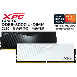 ADATA威剛 XPG Lancer DDR5 6000 16GBx2 桌機記憶體/XMP+EXPO雙參數