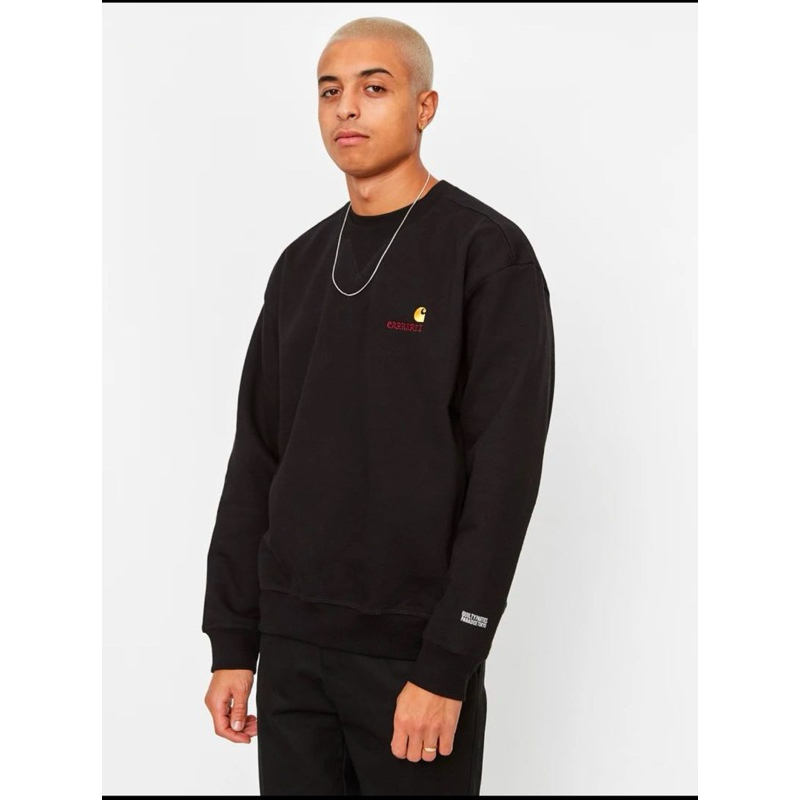 Carhartt WIP x Wacko Maria 限量聯名款長袖上衣 大學Tee 衛衣 黑色 天國東京