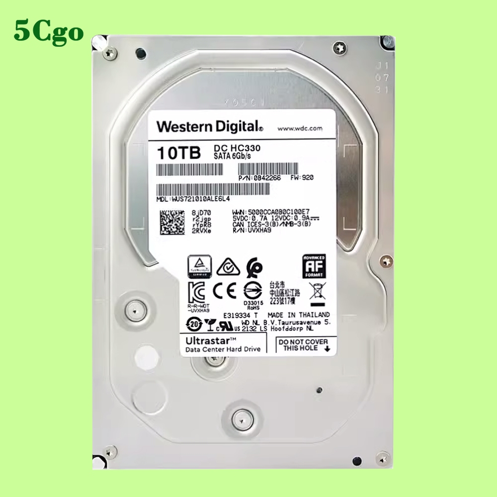 5Cgo.全新WD/西部 HC330 WUS721010ALE6L4企業級10TB SATA 伺服器NAS儲存桌上型電腦