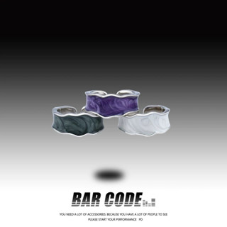 BAR CODE 彩色條紋小眾戒指ins冷淡風簡約個性時尚嘻哈指環