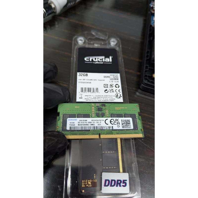 Micron DDR5-5200MHZ UDIMM 32G + SAMSUNG 5600MHZ SODIMM 8G