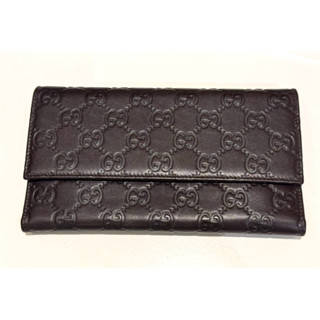 現貨【GUCCI】皮夾 長皮夾 錢包 經典壓紋logo 真皮 長夾 精品 二手 未使用 9成新