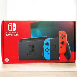Switch主機 電力加強版 紅藍配色 功能正常 原廠盒裝 配件齊全 續航力增強版 最便宜 遊戲機 掌機 任天堂 NS