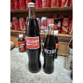 YUMO家 臺灣早期紅標600ml/295ml少回收痕 玻璃瓶可口可樂