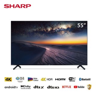 (無安裝) SHARP 夏普 55吋 4K 無邊框連網液晶顯示器 4T-C55DJ1T I 福利品(大平臺退)