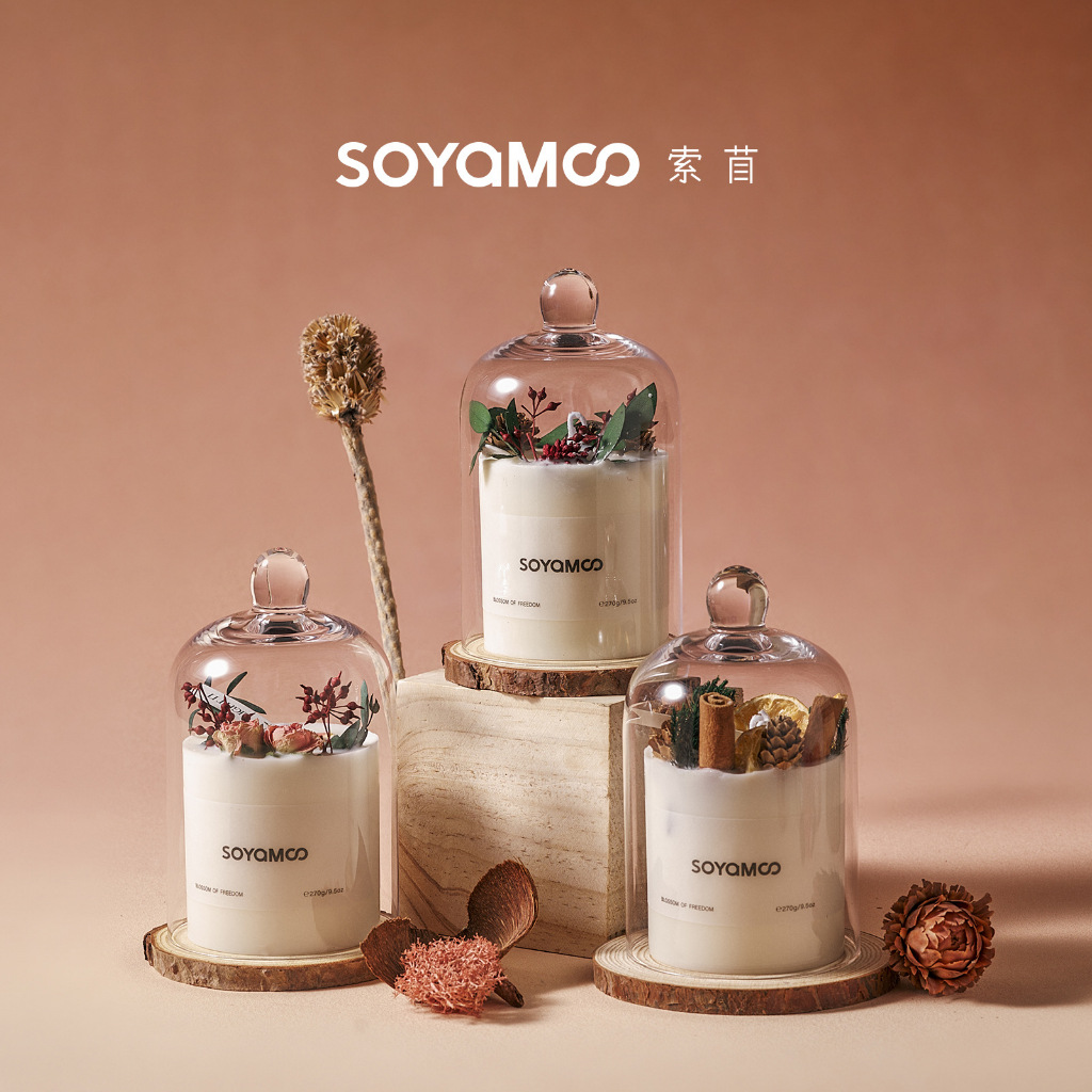 【頂級質感設計禮盒＋贈提袋！】SOYAMOO 花藝森系香氛擴香蠟燭 情人節禮物 送禮自用 聖誕節交換禮物 生日禮物