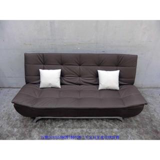 新竹中古家具◎百豐悅二手傢俱-全新新品出清 咖啡色182公分沙發床 摺疊沙發 附抱枕 臺中二手傢俱 平鎮中古傢俱