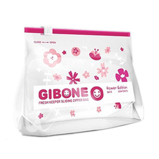 韓國GIBONE 拉鍊式保鮮夾鏈袋-花朵款 M號(20入) 超值二入組