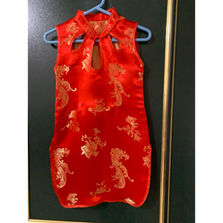 童裝 女童 繡花緞面旗袍 小禮服 連身洋裝 夏季 拍照 庫存品