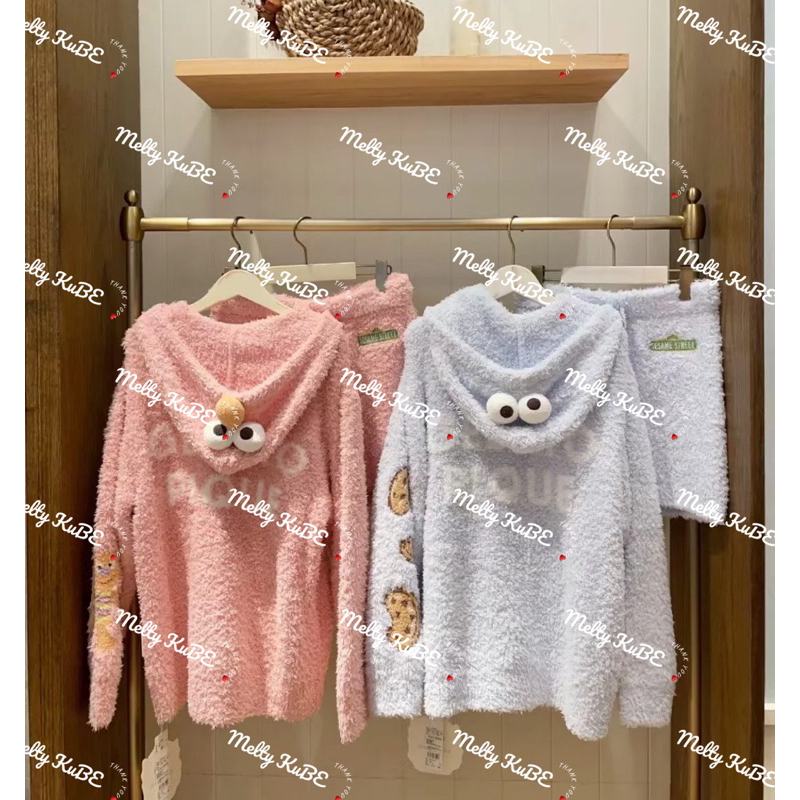 日本單♥️G日系P✖️芝麻街人氣角色情侶立體緹花軟綿綿居家服睡衣組