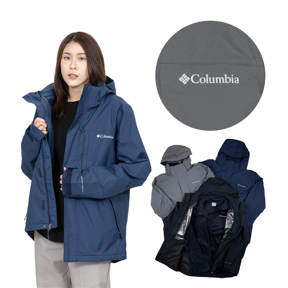男款  鋁點 雪衣 Columbia 防水 三合一 厚外套 出國外套 帽可拆 大衣 哥倫比亞 大尺碼 外套@1322