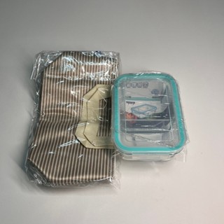 出清-愛佳寶分隔耐熱玻璃保鮮盒(附提袋) ✨潔森小舖｜質感生活✨便當盒 保鮮盒 食物儲存 露營 旅行 居家生活 方便攜帶