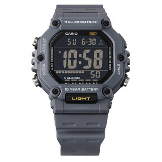 CASIO卡西歐 AE-1600H-8BV 10年電力八角型數位錶 水泥灰 49.7mm