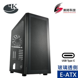 視博通 LK LAI099/黑/E-ATX/玻璃透側/Type-C/顯卡長37.5/CPU高18/電腦機殼/崇時電腦