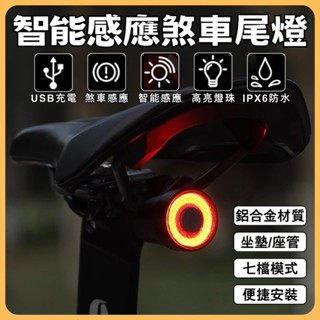 【臺灣現貨．當天出貨】智慧感應煞車尾燈 自行車燈 煞車燈 智慧煞車燈 感應燈 USB充電 尾燈 警示燈 自行車尾燈 後燈