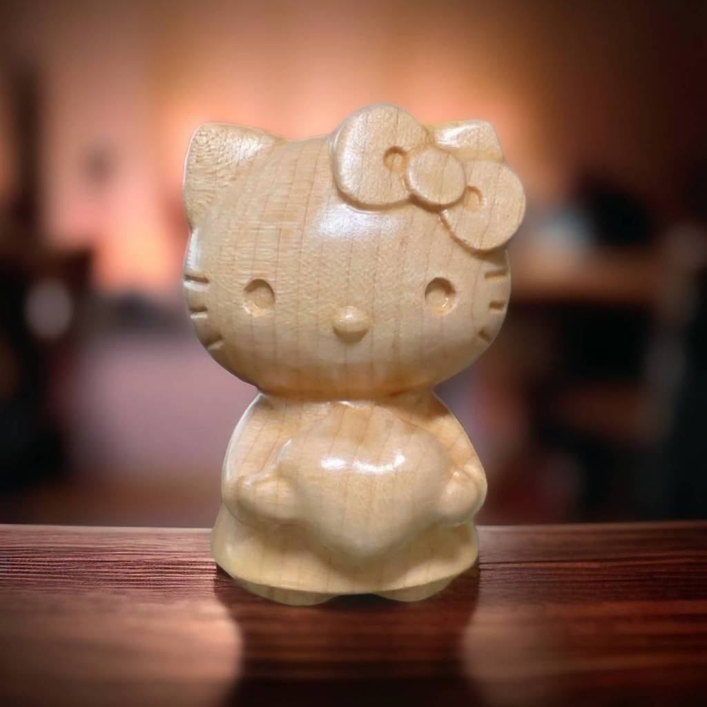 hello Kitty 實木雕刻 kitty公仔 kitty玩具 kitty飾品 凱蒂貓公仔 凱蒂貓擺件 kitty擺件