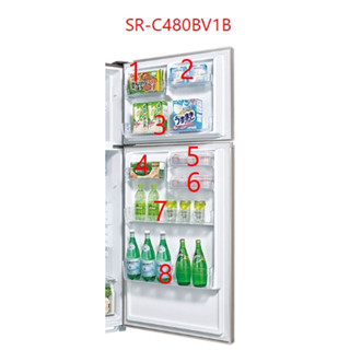 冰箱冷凍冷藏門欄_適用SANLUX臺灣三洋SR-C480B1B、SR-C480BV1B