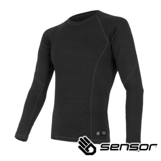 【SENSOR】Tee LS男羊毛圓領長袖排汗衣DOUBLE FACE『黑色』15100021 戶外 露營 登山 健行
