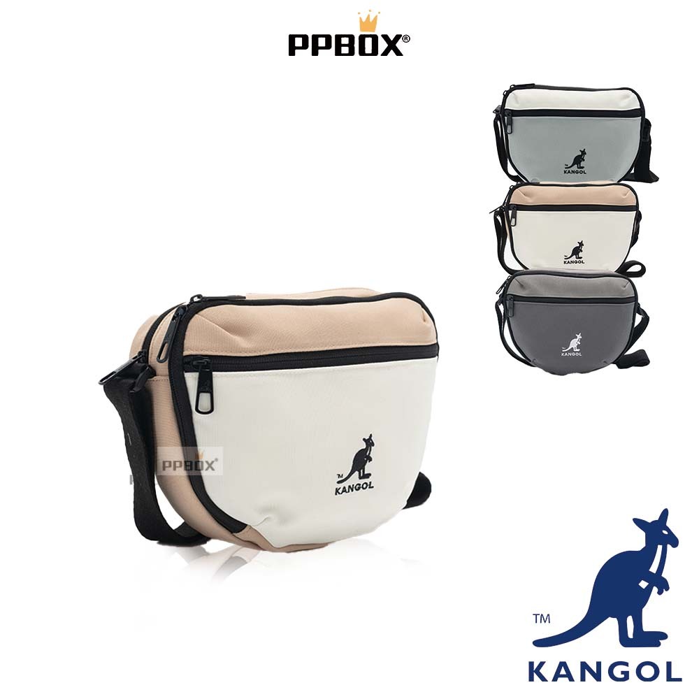 KANGOL 袋鼠 撞色 13隔層 側背包 獨家款【64558709】時尚 包包 斜背包 白色小包