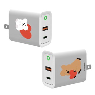 【TOYSELECT】DINOTAENG經典-愛心伴隨USB3.0+PD20W雙孔充電器
