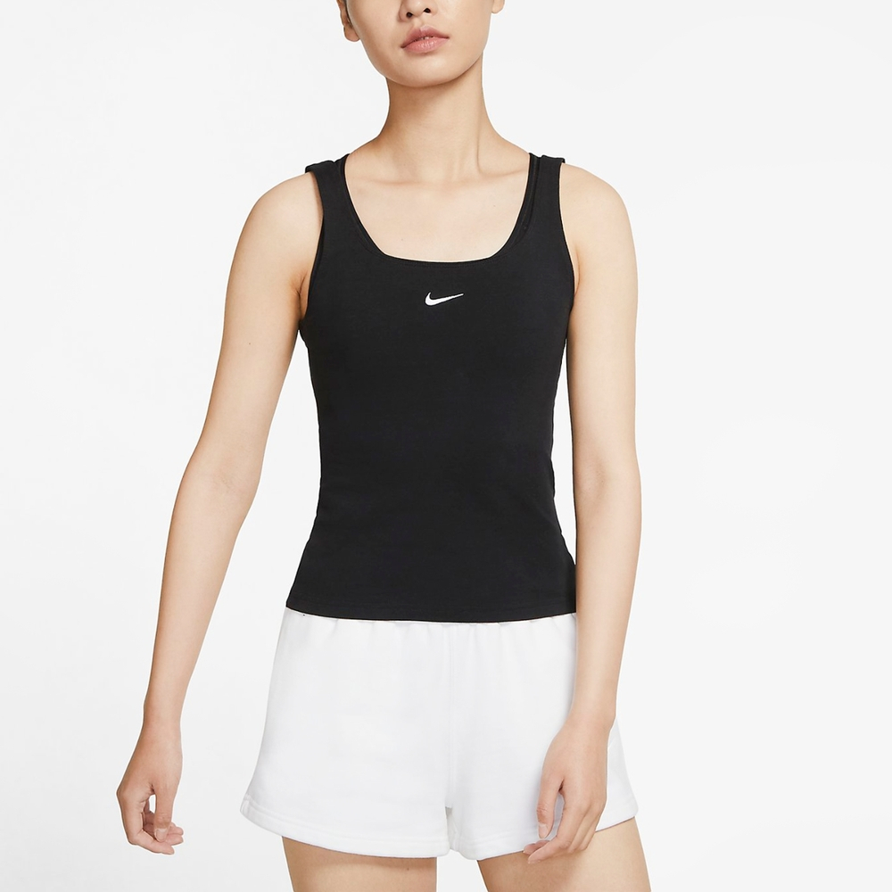 NIKE AS W NSW ESSNTL CAMI TANK 女 黑 運動背心 慢跑 黑-DH1346010