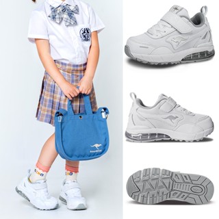 【KangaROOS 美國袋鼠協】童鞋 K-RIDER WR 防潑水氣墊童鞋 緩衝透氣 穩定支撐 (白-KK41789)