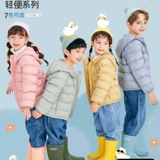 七色輕薄防潑水白鴨絨羽絨外套