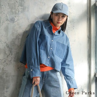Green Parks 復古口袋標記短版牛仔襯衫(06000070100)