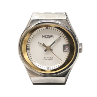 [專業] 機械女錶 [HOGA 1564] HOGA 皇爵 自動錶[21石][白色面+日期]時尚/商務錶