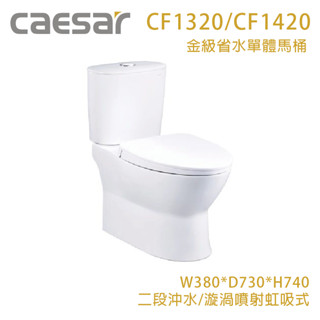 凱撒衛浴 二段式省水馬桶CF1320/CF1420 管距30/40 限高雄配送安裝