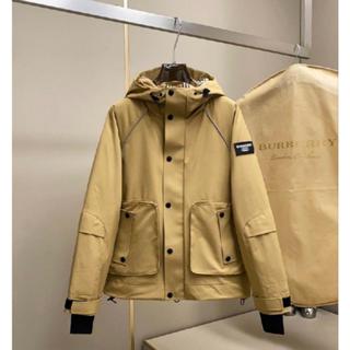 Burberry London England 男士羽絨連帽外套 (L) 米色 - 全新未拆標