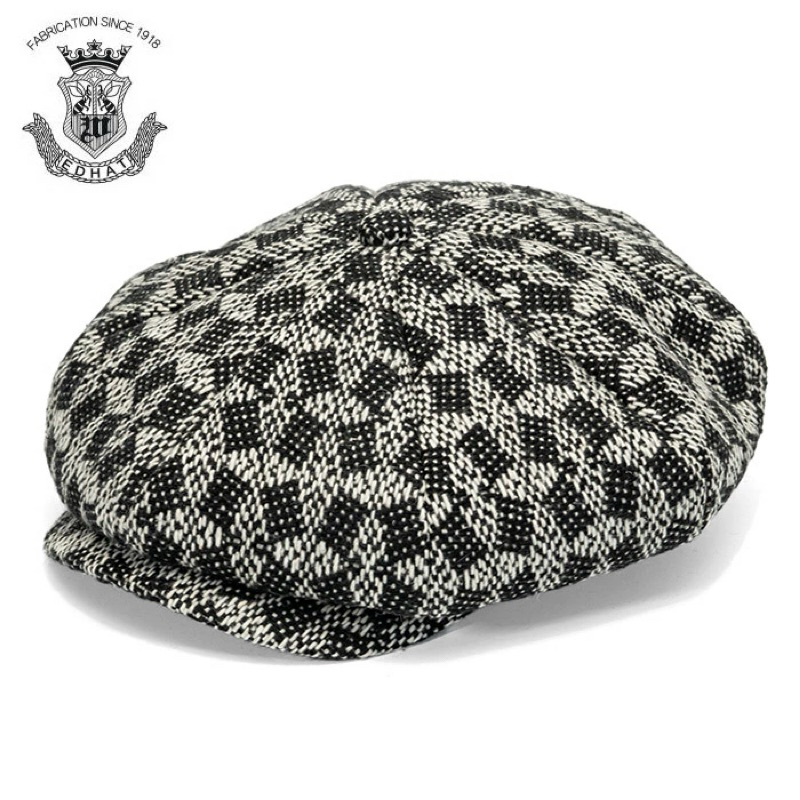 日本 EDHAT - Wool Mix Tweed 8 Panels Newsboy Cap 羊毛 粗紗 混紡 報童帽