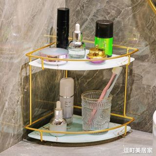 (輕奢時尚收納)角落置物架 轉角收納桌上託盤 桌面多層收納架 浴室化妝臺整理架 空間收納神器